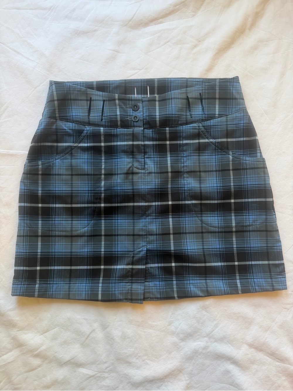 Nike Golf Tour Performance Blue Plaid Skirt Size 6 Dri-FIT Athletic Golf Skirt